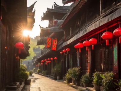 阳光下的古街，位于成都的龙泉迪吧，探索其文化传承与历史价值。