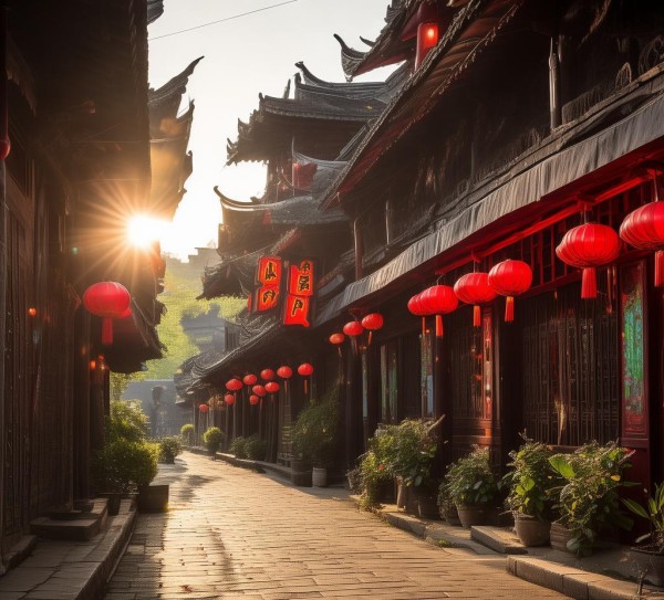 阳光下的古街，成都龙泉迪吧的位置与文化传承