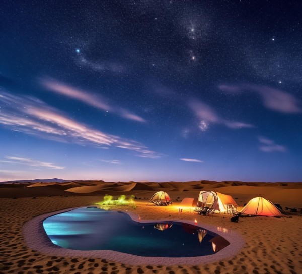 月牙泉周边露营好去处，解锁沙漠中的星空秘境，戈壁上的露营体验